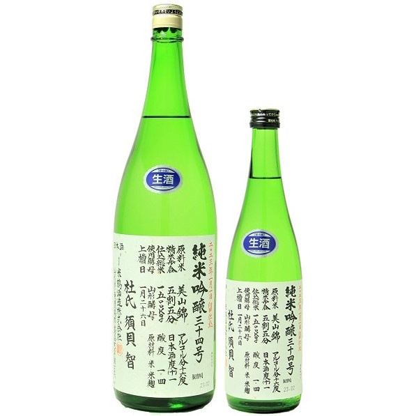 米鶴 純米吟醸 三十四号 生 1800ml / 720ml [季節限定]　