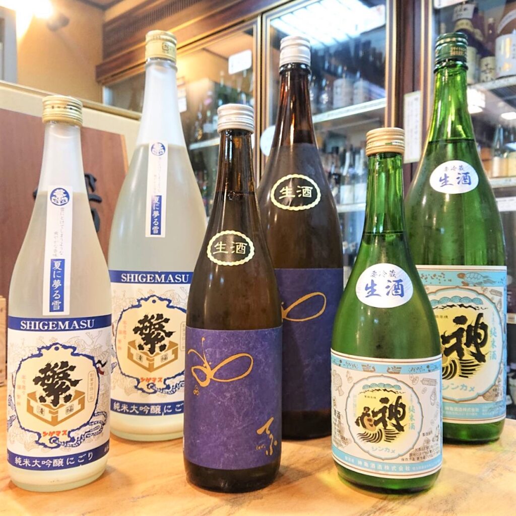 夏の日本酒「繁桝 夏に夢る雪」、「国権 青てふ」、「神亀 ライト」入荷です！