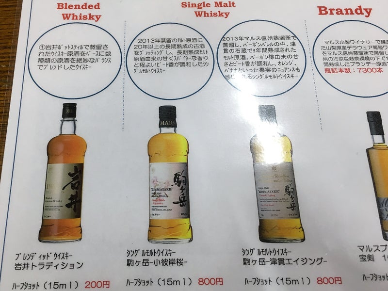 【長野県】 マルスウイスキー:信州マルス蒸留所
