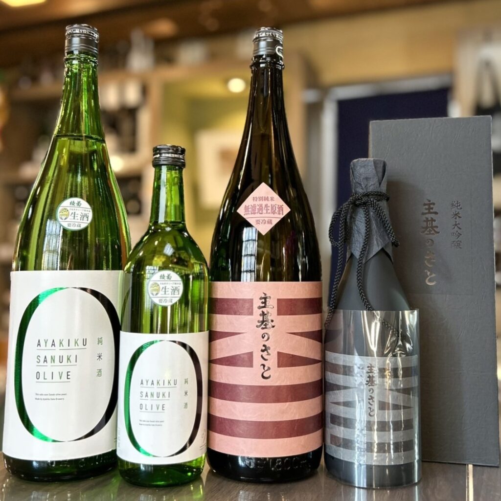 香川県の綾菊酒造さんから到着!「綾菊 さぬきオリーブ生原酒」「主基のさと 特純 生原酒」「主基のさと 純大 二割五分」のご紹介!