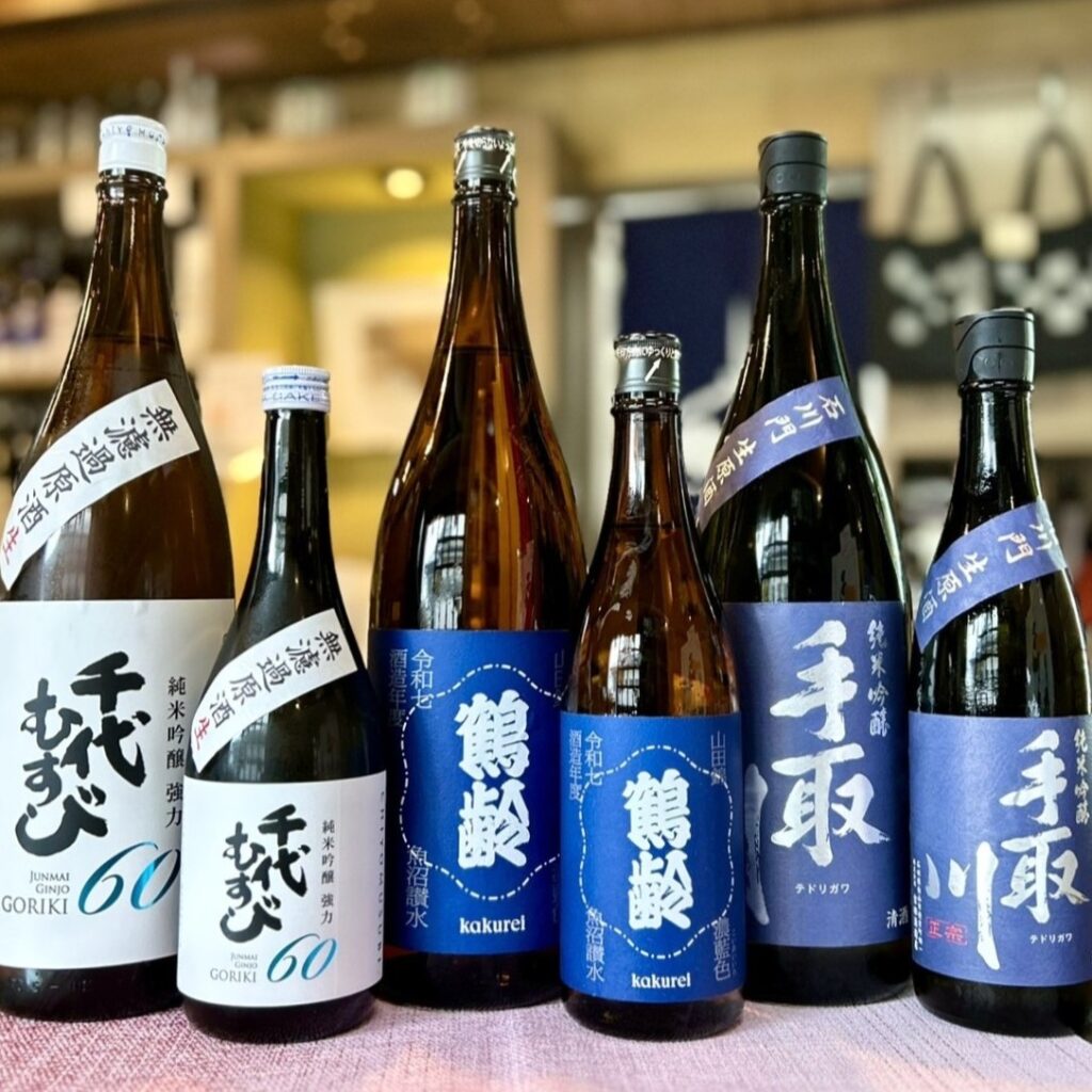 蒼のデザインの生原酒!「千代むすび 強力60」「鶴齢 濃藍色」「手取川 石川門」のご紹介!
