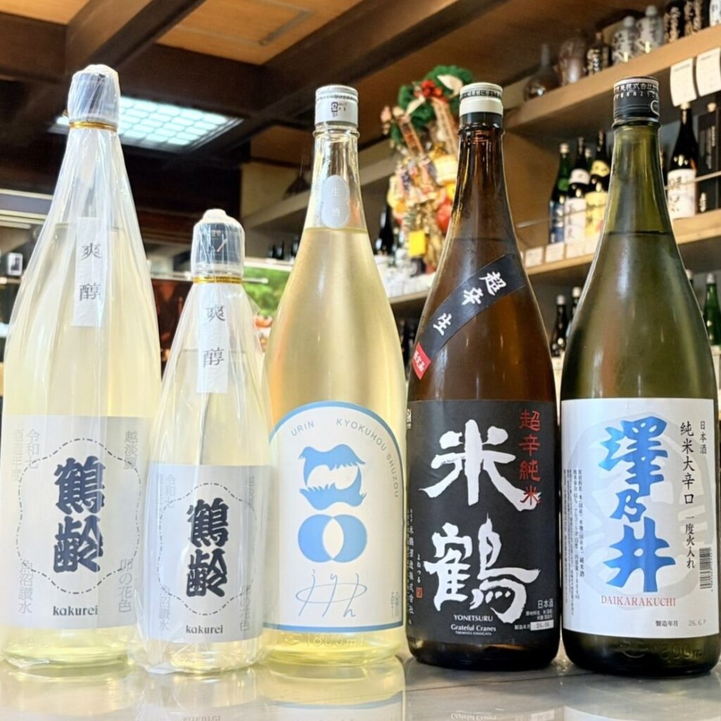 スッキリ辛い夏の酒!「鶴齢 卯の花色」「烏輪 そらいろの影」「米鶴 超辛純米生」「澤乃井 大辛口」のご紹介!